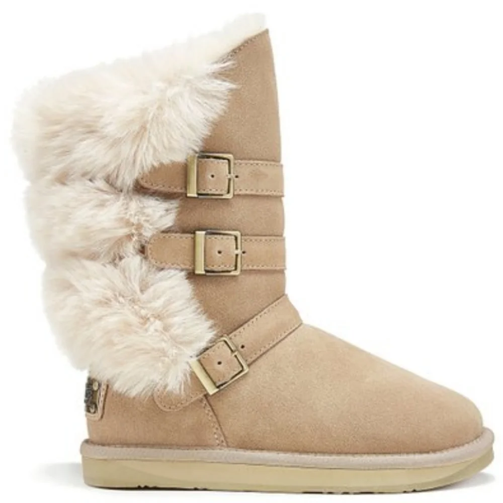 Australia Luxe Nadir Suede Sherpa Sheepskin Fur Boots in Sand #189 - Picture 8 of 11